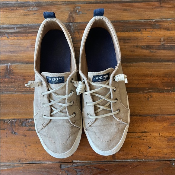 Sperry Crest Vibe Washed Linen Boat Shoe - Picture 2 of 14
